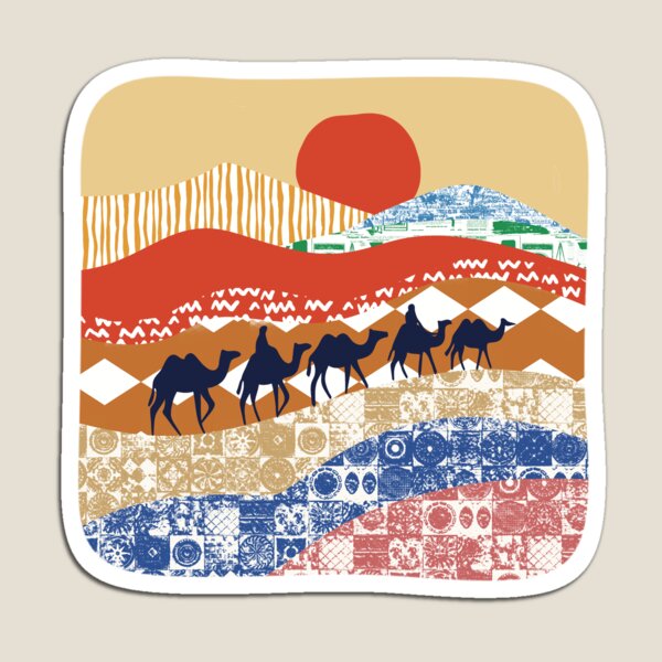 Item preview, Abstract Camel Caravan designed and sold by IvysCreativityHouse.
