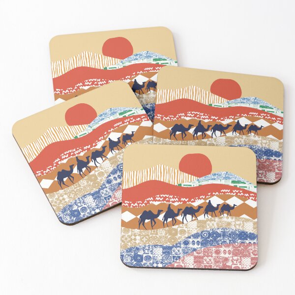 Item preview, Abstract Camel Caravan designed and sold by IvysCreativityHouse.