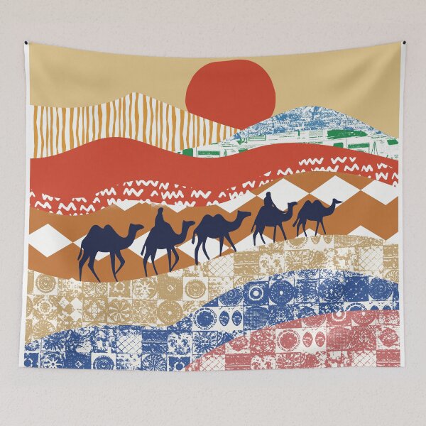 Item preview, Abstract Camel Caravan designed and sold by IvysCreativityHouse.