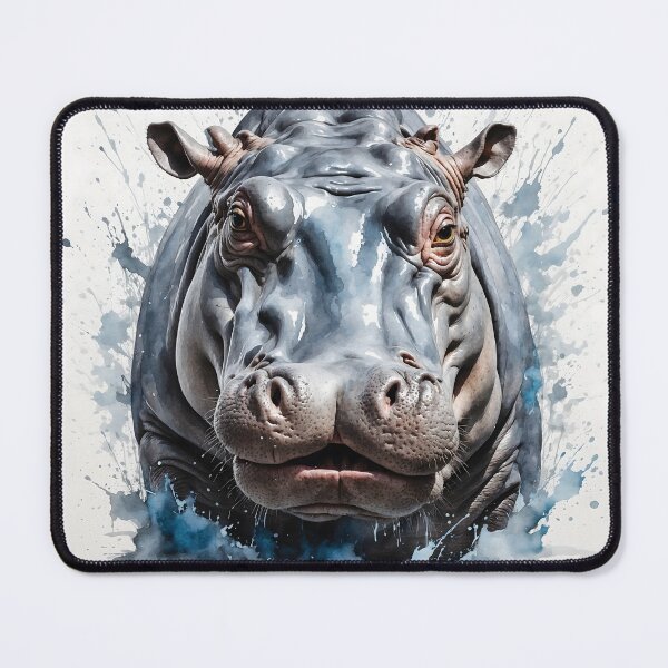 Item preview, Majestic Hippo Watercolor Painting designed and sold by RawNaturePrints.