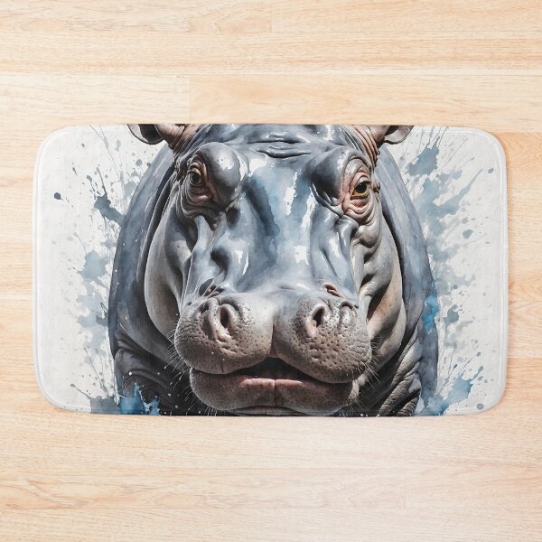 Item preview, Majestic Hippo Watercolor Painting designed and sold by RawNaturePrints.