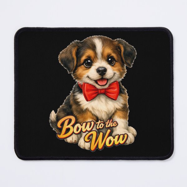 Item preview, Bow To The Wow Cute Puppy With Red Bow Tie designed and sold by DeliaDesignsCo.