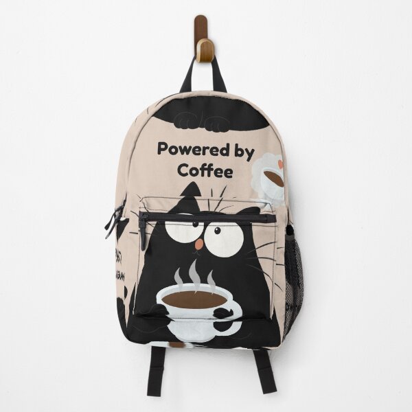 Item preview, Black Cat Powered by Coffee – Funny Coffee Lover Cat Gift designed and sold by Moodprint5.