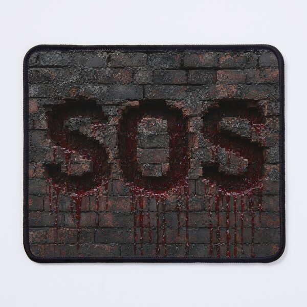 Item preview, Bloody SOS Message in Burned Brick Wall Horror Concept designed and sold by Aimaniia666.