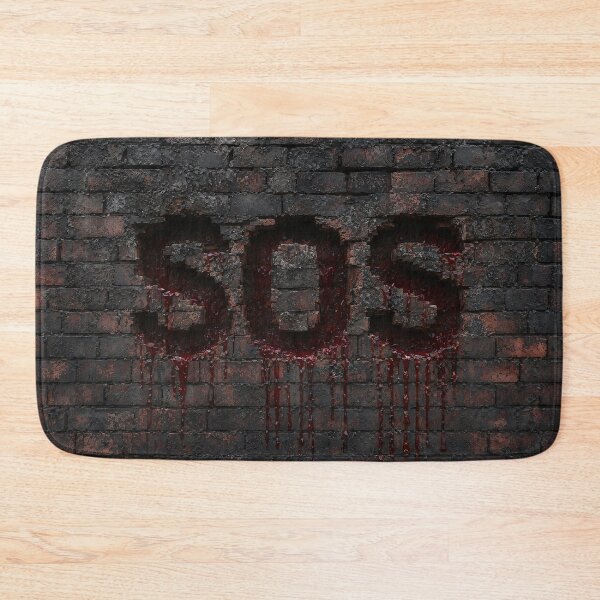 Item preview, Bloody SOS Message in Burned Brick Wall Horror Concept designed and sold by Aimaniia666.
