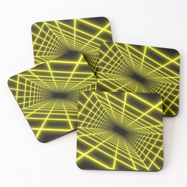 Item preview, Yellow Glow Rectangular Wireframe Tunnel designed and sold by Electric Shock!! Design.