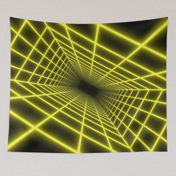 Item preview, Yellow Glow Rectangular Wireframe Tunnel designed and sold by Electric Shock!! Design.