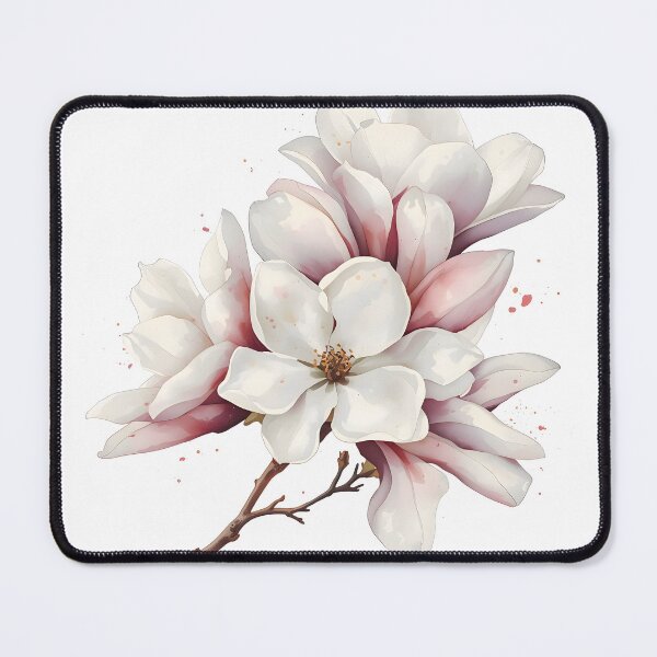 Item preview, Pink Magnolia Branch Watercolor Painting designed and sold by RawNaturePrints.
