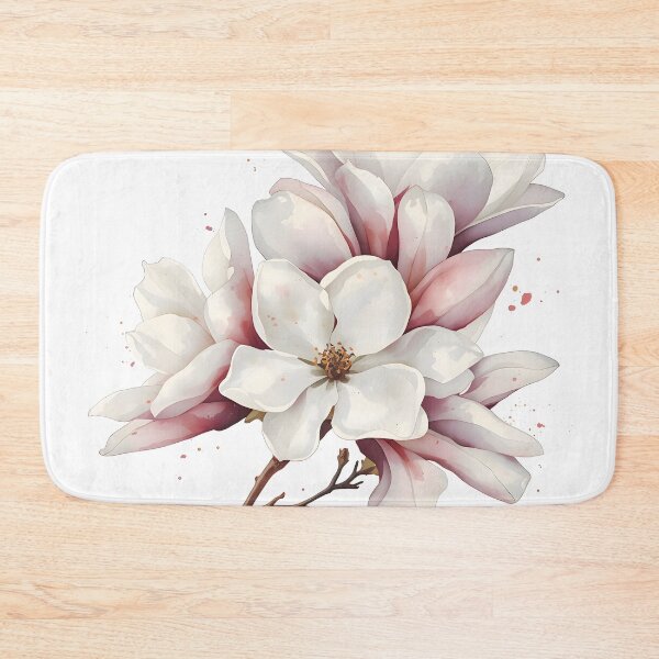 Item preview, Pink Magnolia Branch Watercolor Painting designed and sold by RawNaturePrints.