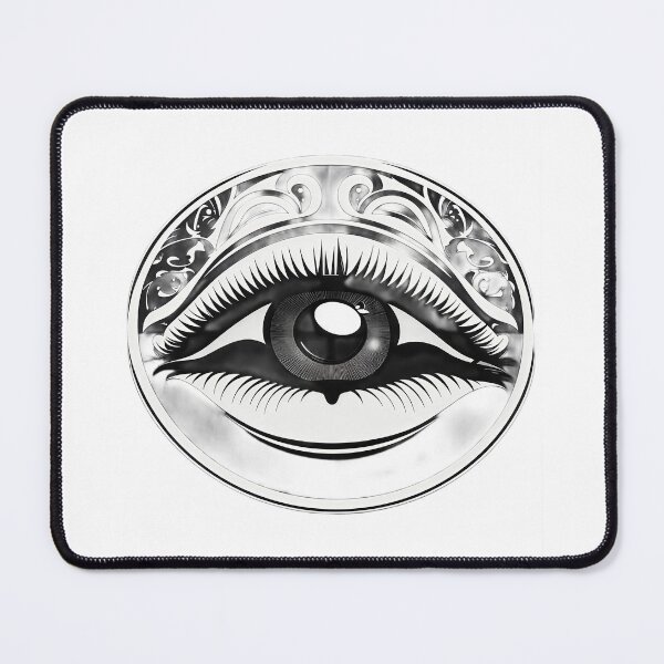 Artikelvorschau, Mystic All-Seeing Eye Emblem – Monochrome Ornamental Vector Logo entworfen und verkauft von Artisan Finds Online.