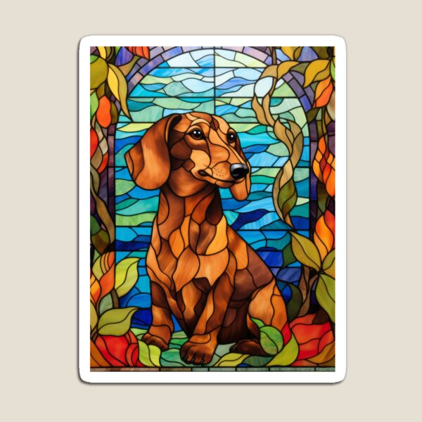 Item preview, Majestic Dachshund Stained Glass Art designed and sold by pinkal.
