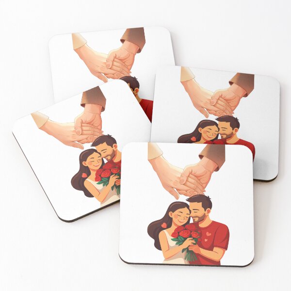Item preview, Romantic Couple with Red Roses Illustration designed and sold by sisterthreein.