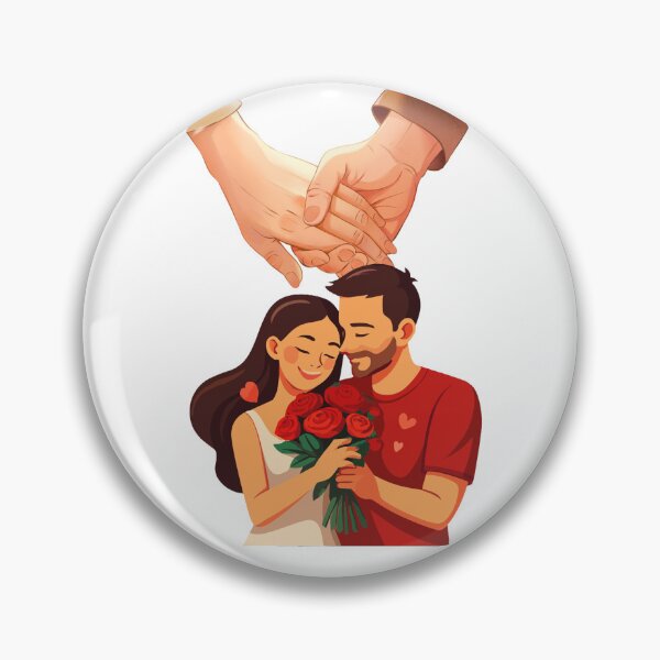 Item preview, Romantic Couple with Red Roses Illustration designed and sold by sisterthreein.