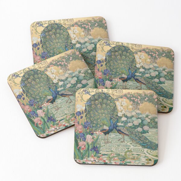 Item preview, Klimt Inspired Peacock Garden of Emerald & Gold designed and sold by Tamas Das.