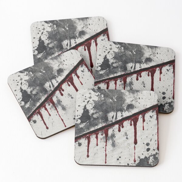 Item preview, Gothic Canvas Slice with Dripping Blood Horror Pattern designed and sold by Aimaniia666.