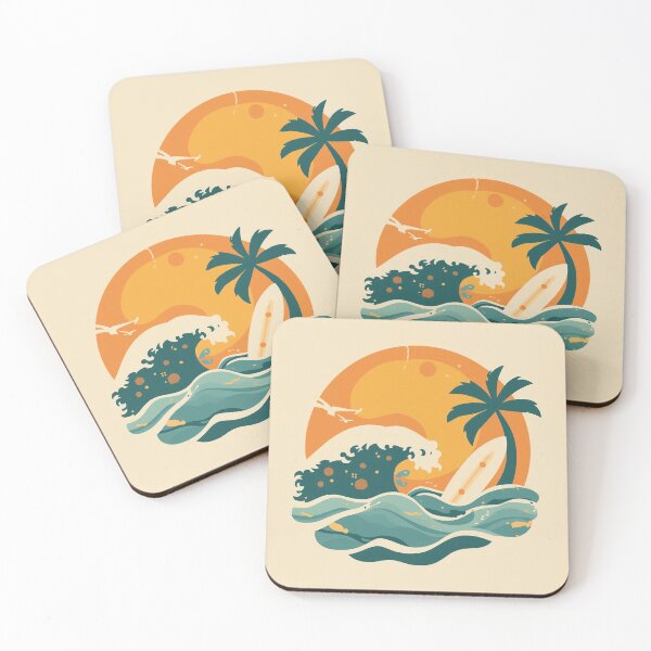 Item preview, Retro Surf Sunset Wave Palm Beach designed and sold by AEVORI.