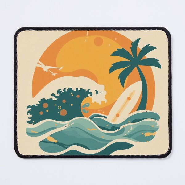 Item preview, Retro Surf Sunset Wave Palm Beach designed and sold by AEVORI.