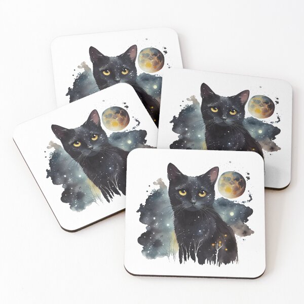 Item preview, Celestial Black Cat | Moon & Stars Aesthetic Design designed and sold by Gosticky004.
