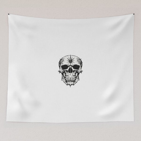 Item preview, Spiked Gothic Skull with Compass Star – Monochrome Dark Fantasy Vector Illustration designed and sold by Artisan Finds Online.