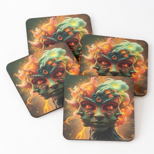 Item preview, Elemental Nature Face – Surreal Fire & Bloom designed and sold by FotoworldEdel.