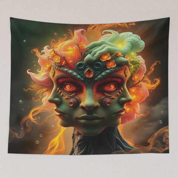 Item preview, Elemental Nature Face – Surreal Fire & Bloom designed and sold by FotoworldEdel.