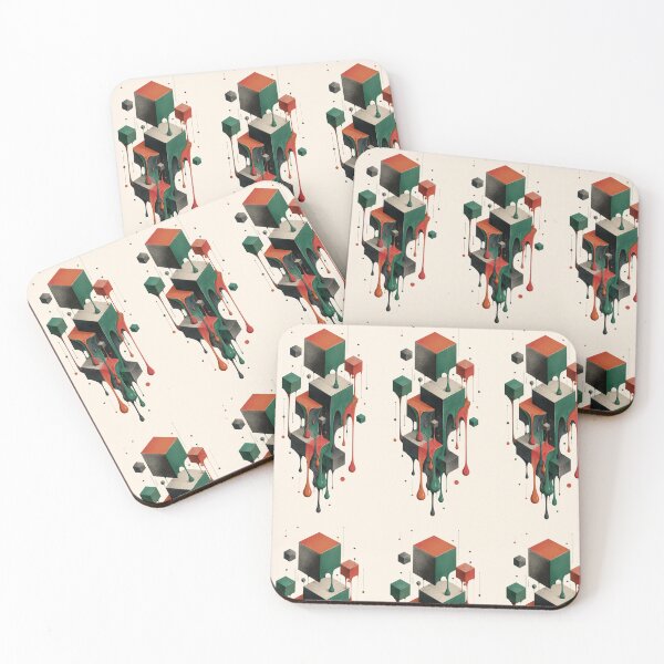 Item preview, 3D Melting Cubes: Abstract Geometric Dripping Art designed and sold by Bhinfy.