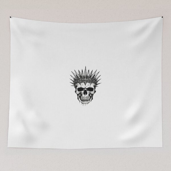 Item preview, Crowned Skull with Spiked Royal Crown – Gothic Monochrome Vector Illustration designed and sold by Artisan Finds Online.