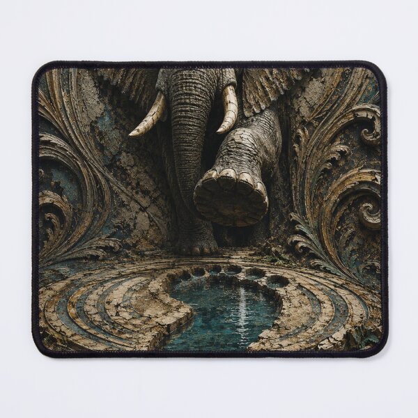 Item preview, Methodical Builder Every Step Leaves Life Elephant Stone Relief Office Wall Art designed and sold by SavannaStrikes.
