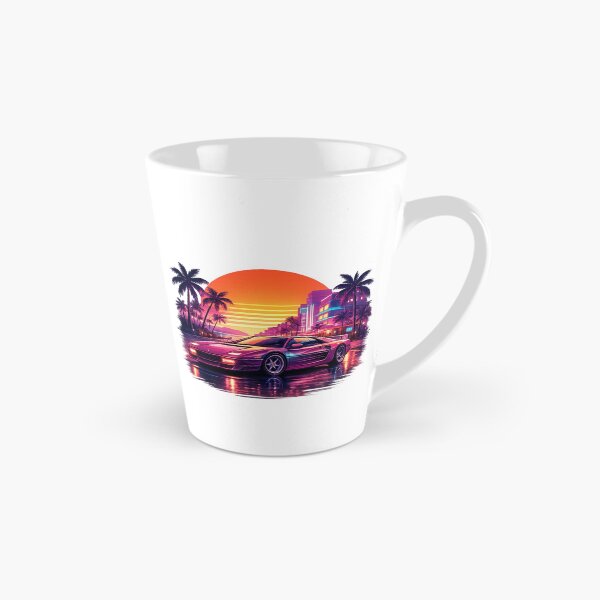 Item preview, Retro 80s Neon Sports Car Sunset | Synthwave Miami Palm Trees Vaporwave T-Shirt Design GTA VI designed and sold by Evv_u.