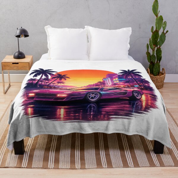 Item preview, Retro 80s Neon Sports Car Sunset | Synthwave Miami Palm Trees Vaporwave T-Shirt Design GTA VI designed and sold by Evv_u.