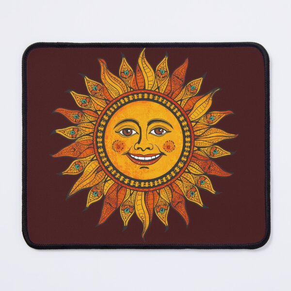 Item preview, Boho Sun Face | Celestial Folk Art Mandala Illustration designed and sold by Omtatsat.