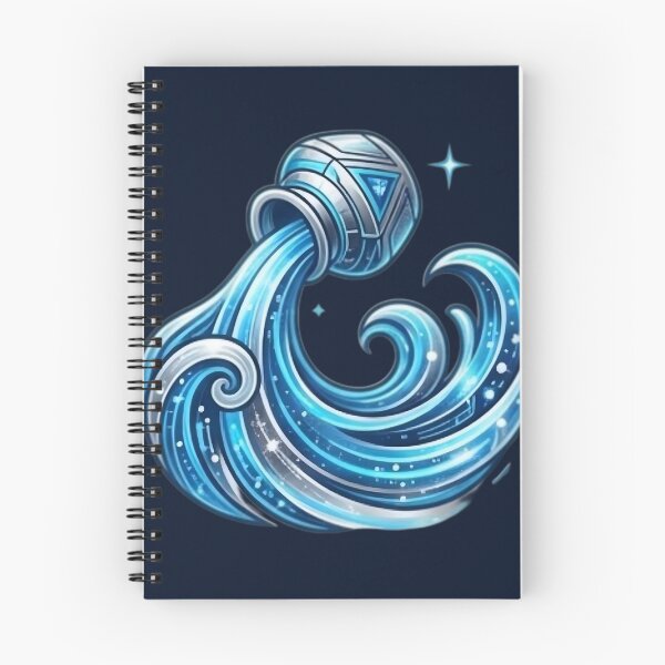 Item preview, Aquarius Daily Horoscope Water Bearer | Minimalist Zodiac Astrology Design | Cosmic Blue Wave | Aquarius Gift | Celestial Horoscope Art designed and sold by Bhaskar Digital Art.