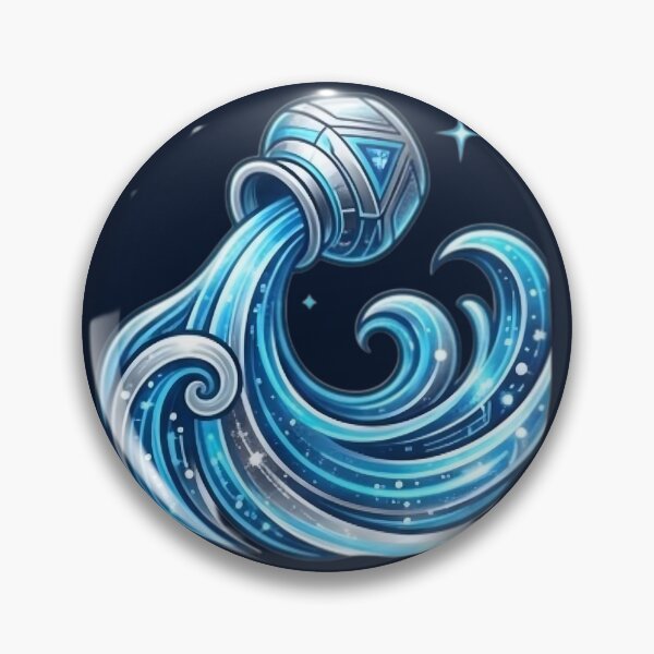 Item preview, Aquarius Daily Horoscope Water Bearer | Minimalist Zodiac Astrology Design | Cosmic Blue Wave | Aquarius Gift | Celestial Horoscope Art designed and sold by Bhaskar Digital Art.