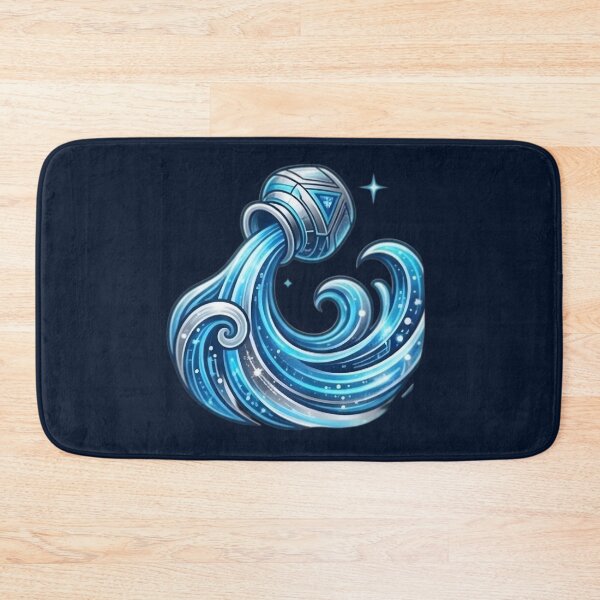 Item preview, Aquarius Daily Horoscope Water Bearer | Minimalist Zodiac Astrology Design | Cosmic Blue Wave | Aquarius Gift | Celestial Horoscope Art designed and sold by Bhaskar Digital Art.