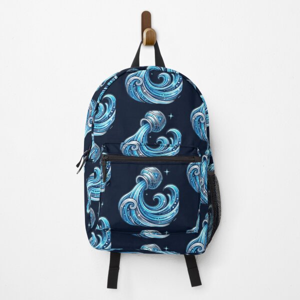 Item preview, Aquarius Daily Horoscope Water Bearer | Minimalist Zodiac Astrology Design | Cosmic Blue Wave | Aquarius Gift | Celestial Horoscope Art designed and sold by Bhaskar Digital Art.