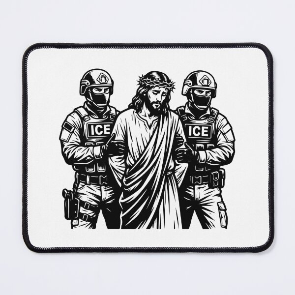 Item preview, Jesus Arrested by ICE Political Satire Social Justice Art designed and sold by raedattia.