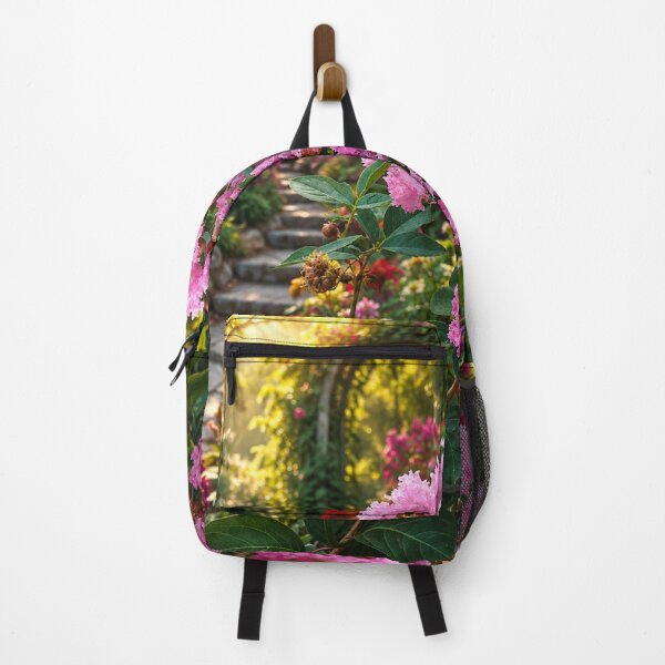 Item preview, Sunlit Garden with Pink Blooms designed and sold by SheFriendly143.