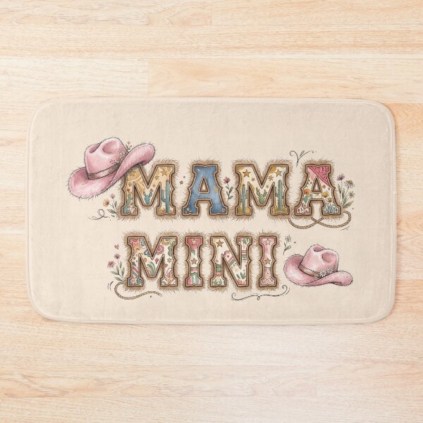 Item preview, Retro Western Fluffy Mama Mini Cowgirl Pink Cowboy Hat designed and sold by BreezifyDesignStudio.