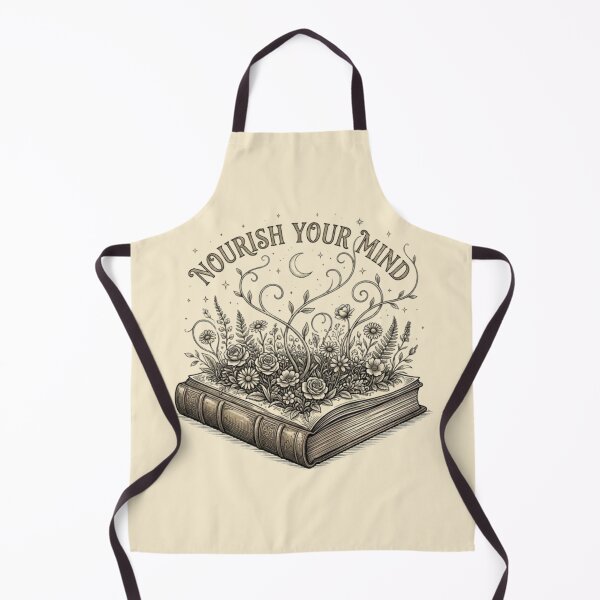 Item preview, Nourish Your Mind – Whimsical Book and Flowers Artwork designed and sold by Dogandesighn.