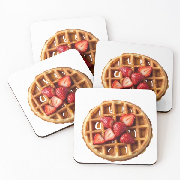 Item preview, Round Vienna Wafer with Strawberry and Caramel – Sweet Snack Sticker designed and sold by Mustangana.