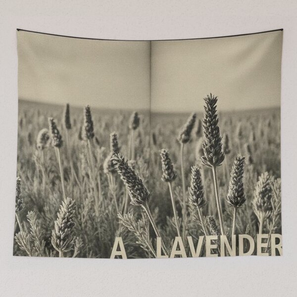 Item preview, Lavender Field in Black and White Vintage Photograph Style designed and sold by RAISC.