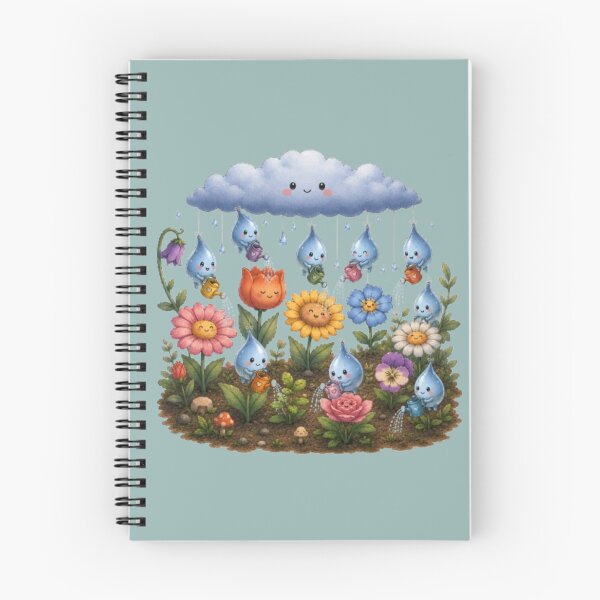 Item preview, Cute Raindrops Watering Flowers Whimsical Garden Art designed and sold by Miheerala.