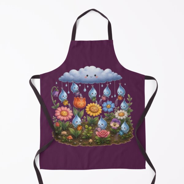 Item preview, Cute Raindrops Watering Flowers Whimsical Garden Art designed and sold by Miheerala.