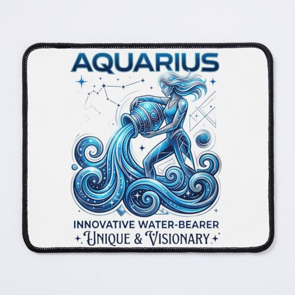 Item preview, Aquarius Daily Horoscope | Innovative Water Bearer Zodiac Sign | Unique & Visionary Astrology Art | Aquarius Birthday Gift | Cosmic Design designed and sold by Bhaskar Digital Art.