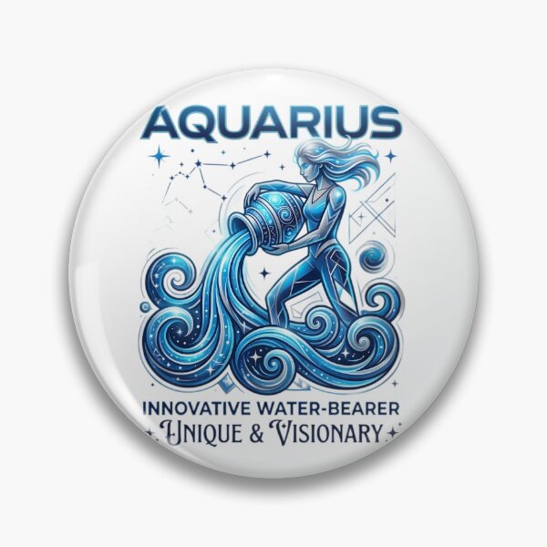 Item preview, Aquarius Daily Horoscope | Innovative Water Bearer Zodiac Sign | Unique & Visionary Astrology Art | Aquarius Birthday Gift | Cosmic Design designed and sold by Bhaskar Digital Art.