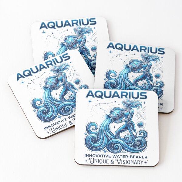 Item preview, Aquarius Daily Horoscope | Innovative Water Bearer Zodiac Sign | Unique & Visionary Astrology Art | Aquarius Birthday Gift | Cosmic Design designed and sold by Bhaskar Digital Art.