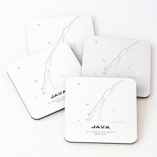 Item preview, Java Georgia Minimalist City Map with Coordinates | Black and White Street Map Art designed and sold by RM-Journey.