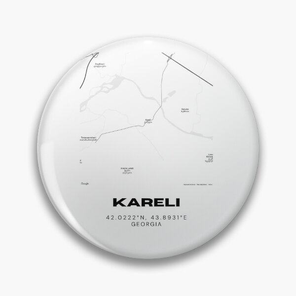 Item preview, Kareli Georgia Minimalist City Map with Coordinates | Black and White Street Map Art designed and sold by RM-Journey.
