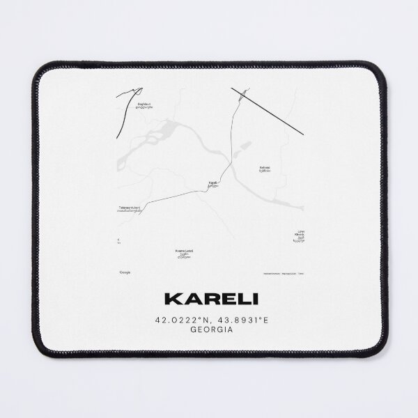Item preview, Kareli Georgia Minimalist City Map with Coordinates | Black and White Street Map Art designed and sold by RM-Journey.