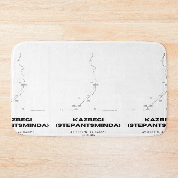 Item preview, Kazbegi (Stepantsminda) Georgia Minimalist City Map with Coordinates | Black and White Street Map Art designed and sold by RM-Journey.